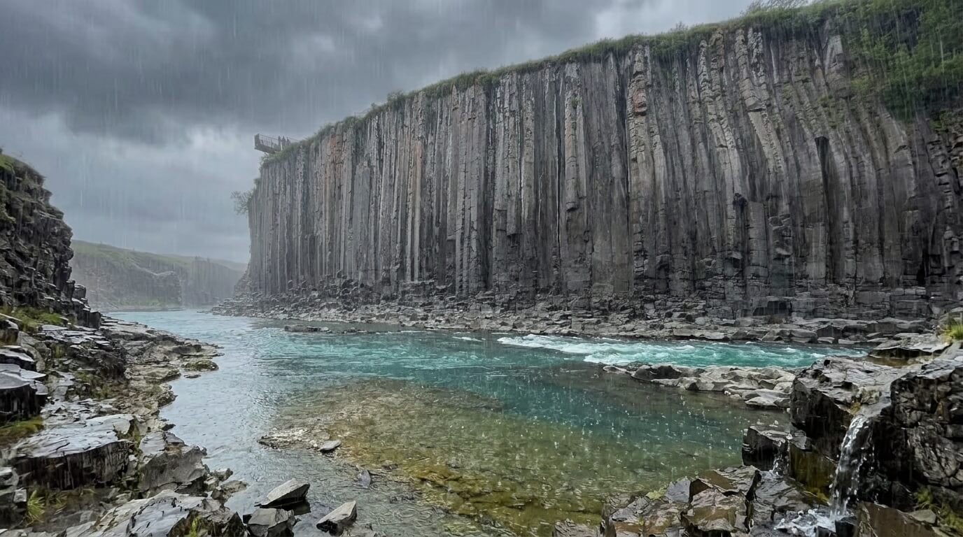 stuðlagil canyon turer island